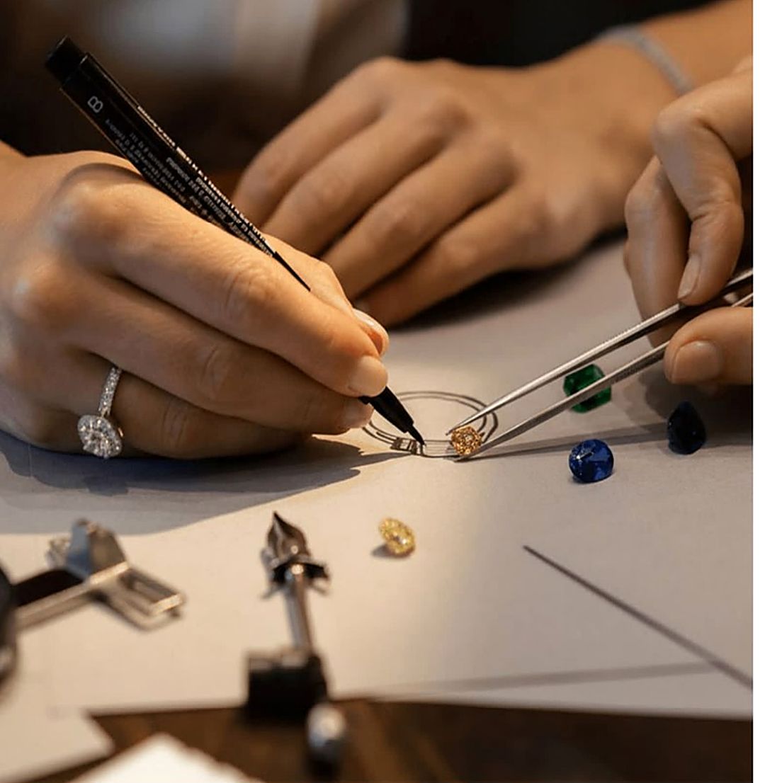 Lab-grown diamond jewelry manufactured by VT Gems